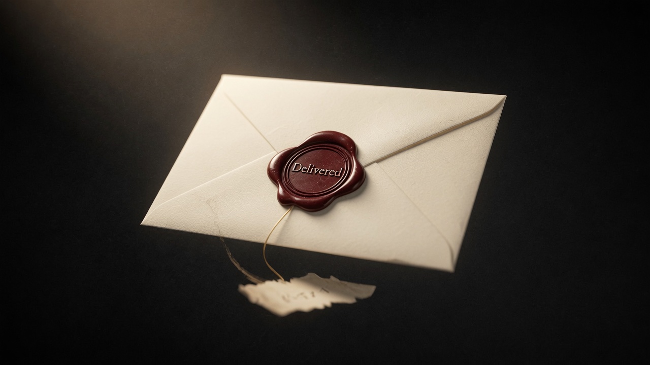 Envelope delivering your novel